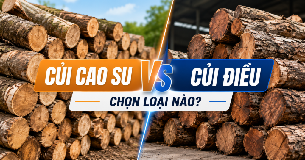 So sánh củi cao su và củi điều