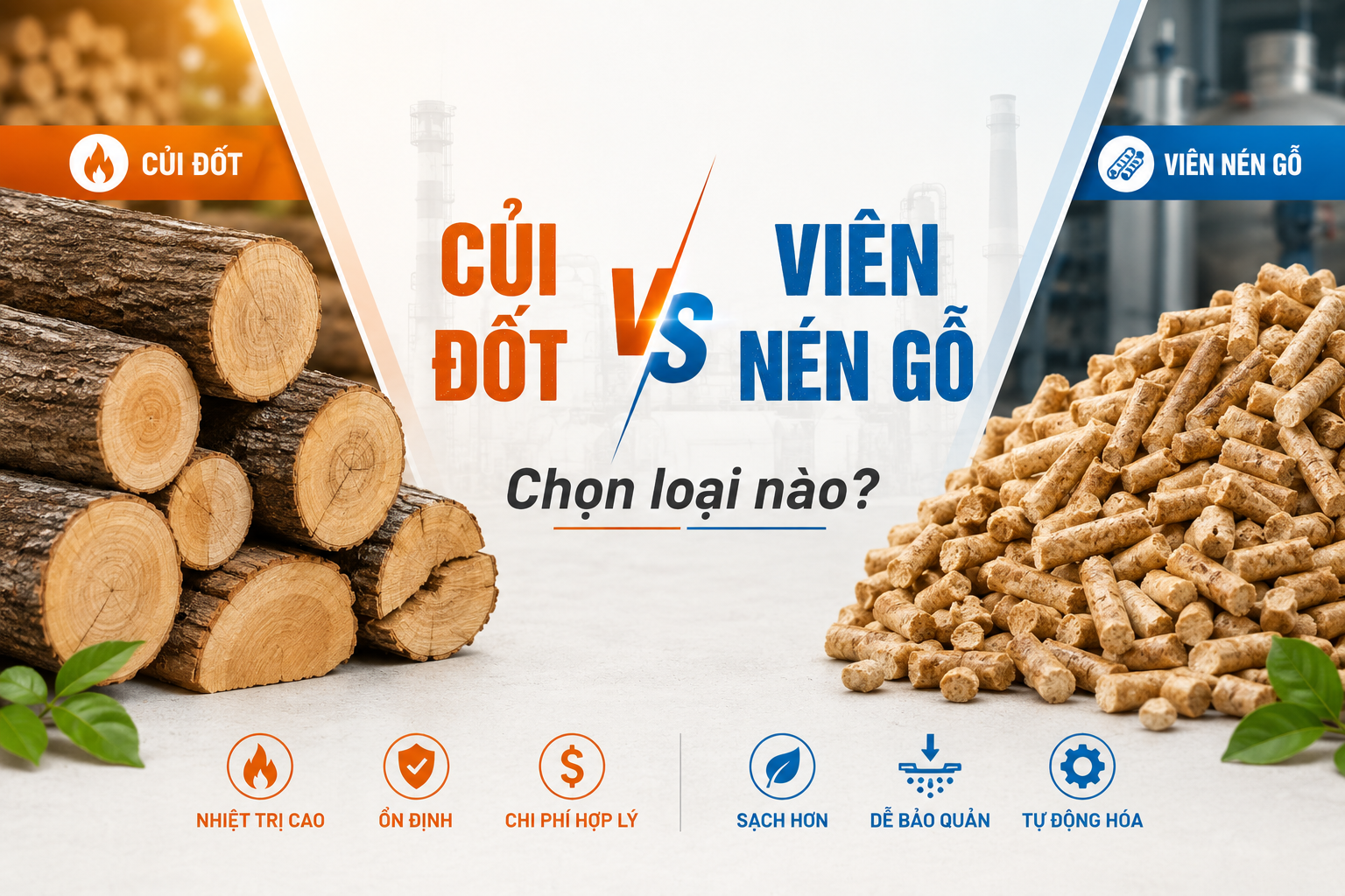 Củi đốt hay viên nén gỗ nên chọn loại nào